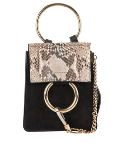 Mini Faye Bracelet Crossbody, Suede/Python, Black, MIS, S/DB, 2*